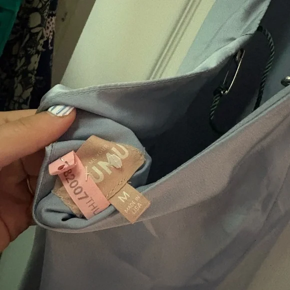 Show Me Your MuMu Light Blue Satin Twist-Halter Midi Dress - Picture 9 of 9